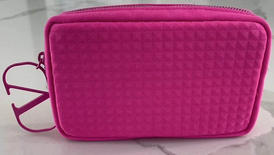 NEW VALENTINO Pink Mini Studded Pouch Coin Purse Makeup Bag - 100