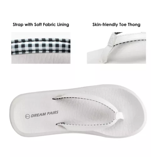 Damen-Flip-Flops Fußgewölbestütze weiche Polster leichte Strand-Riemensandalen - Bild 25 von 30