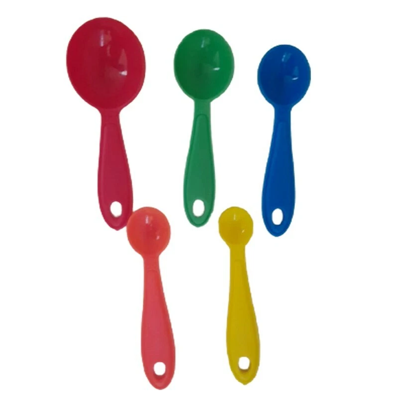 5 Pcs Plastic Measuring Spoons Teaspoon Utensil Cooking Baking New Kitchen Tool - Image 2 of 4