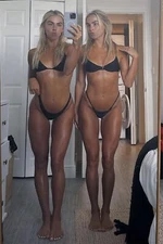 Haley And Hanna Cavinder Twins In Black Bikini 8x10 PHOTO PRINT