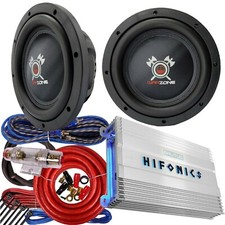 Hifonics Bg-1900.1d Mono Amplifier + 2x Warzone Wz12d4 12-inch Sub + 4 Ga Ampkit