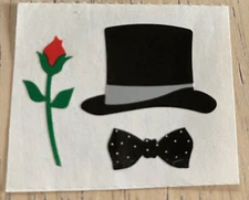 Vintage 1990 Mrs. Grossmans Top Hat Bow Tie Rose stickers