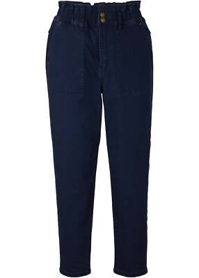 Paper-Bag-Jeans in 7/8-Länge Normal Gr. 38 Dunkelblau Used Damenjeans Pants Neu*