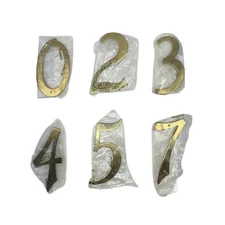 U-PICK Solid Polished Brass House 4.5" Address Numbers w/ Hardware NEW! U-PICK