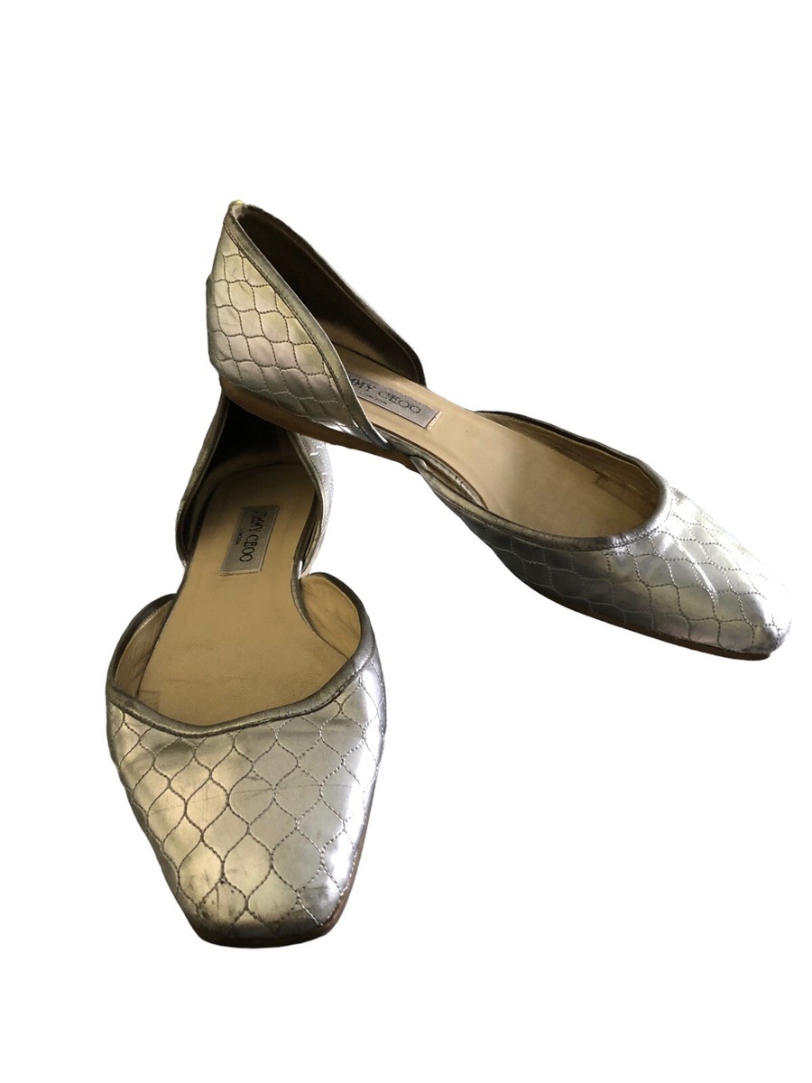 JIMMY CHOO womens size 41 (11 US) quilted Silver slip on
