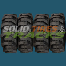12-16.5/ 12x16.5 Solid Skid Steer Tires 4 + Rims For Cat, Case, Bobcat Gehl