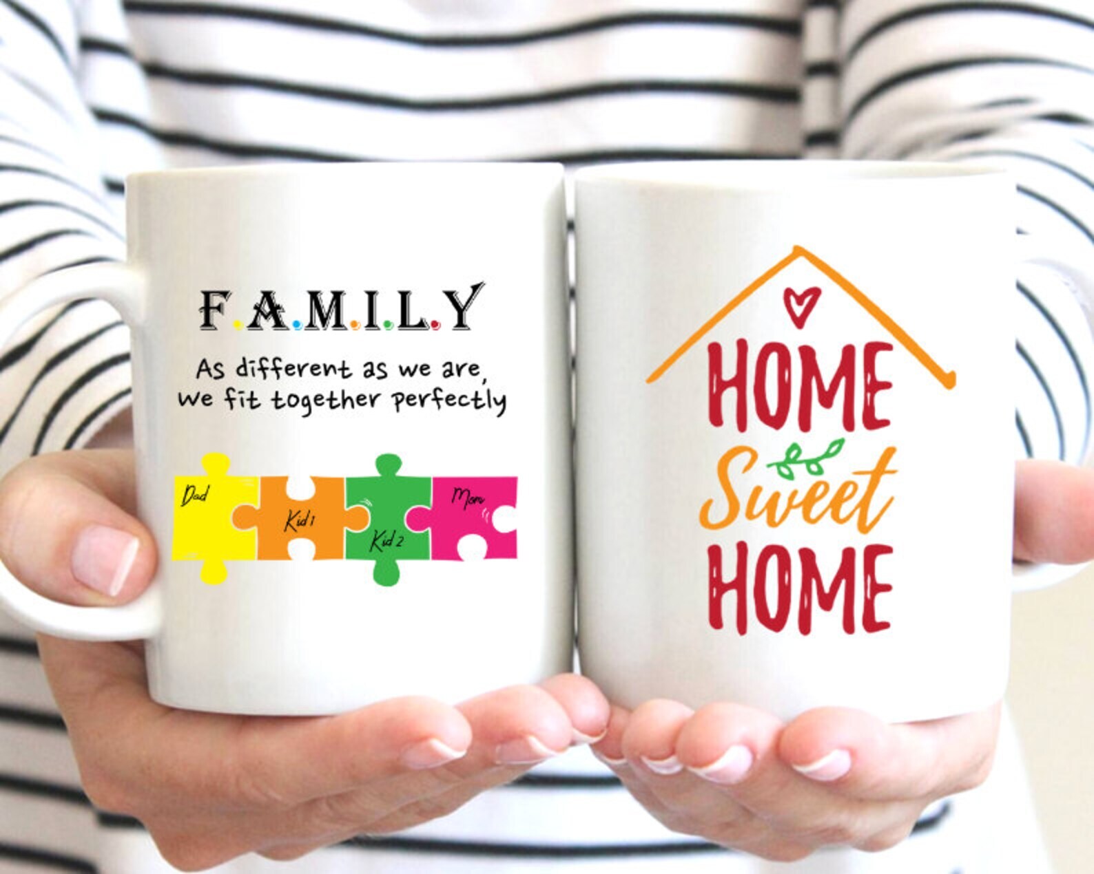 New Parents Gift Family Mug Personalized Mug Gift For Mom Dad Son Daughter Home
