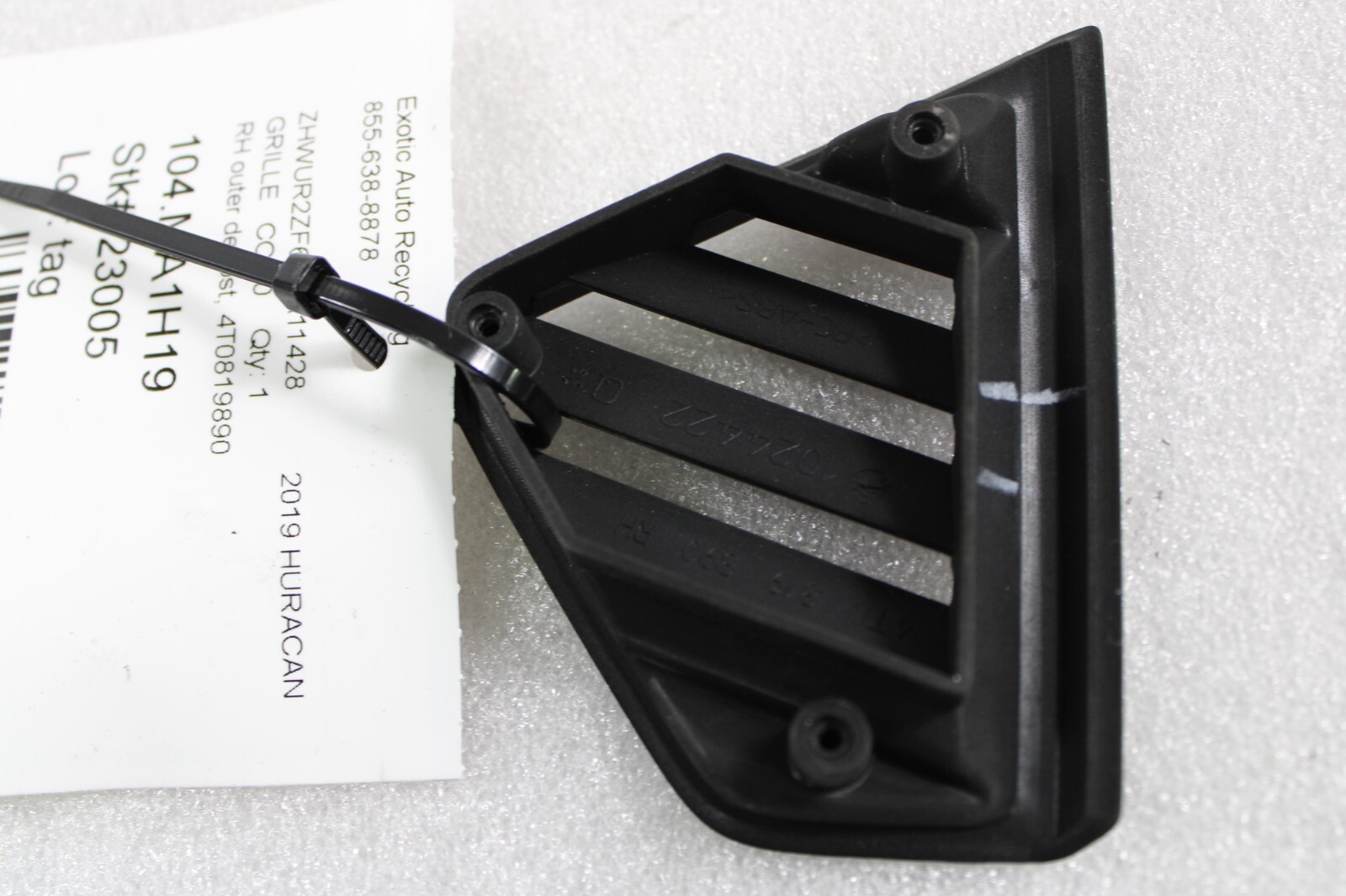 Lamborghini Huracan, LP610, 580, RH, Outer Defrost Grille, Used, P/N 4T0819890