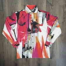 Steven Land Brooklyn 1991 Colorful Long Sleeve Button Up Shirt Men's M 15.5