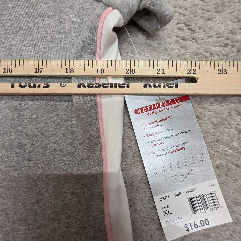 Cheetah Activewear Camiseta Mujer’s Gris Elástico Rayas Laterales X-Grande NUEVO Foto 3 de 4