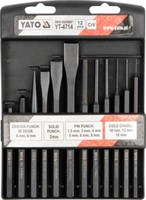 1X Meiselsatz + Durchschlagset Sortiment CRV 12-Teilig Yato YT-4714
