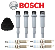 Ignition Coil + Spark Plugs Double Platinum Plug (4sets) OEM Bosch for BMW 2.0L
