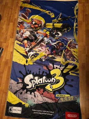 Splatoon 3 Gamestop Fabric Promo Poster 7ft x 4ft | eBay