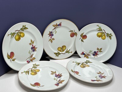 Set of 5 - Royal Worcester Evesham Vale Fruit Design Salad Plates