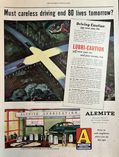 1947 Alemite Lubrication Automotive Stewart Warner Chicago Driving VTG Print Ad