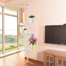7-Tier Indoor Tension Rod Plant Holder Pole Flower Pot Display Stand Rack Holder