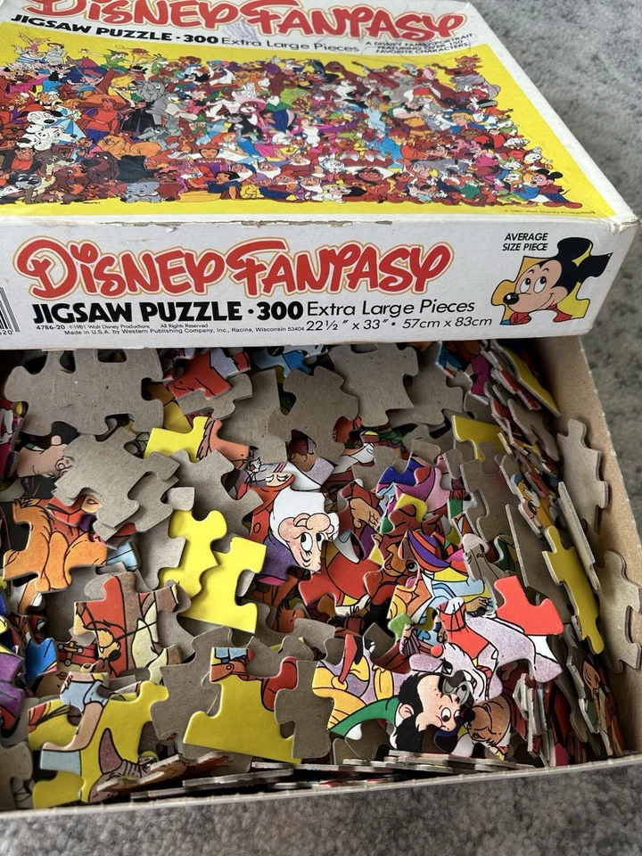 Quebra-cabeça vintage 1981 fantasia Disney 300 peças GG Whitman - INCOMPLETO  - Imagem 3 de 4