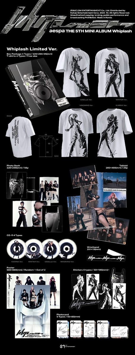 AESPA 5th Mini Album Whiplash Limited Ver CD+Book+5p Card+T