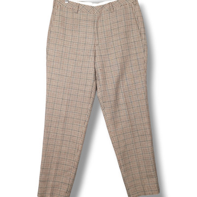 Arket Houndstooth Wool Trousers Mens Size 33R EU 48 Regular Fit Cropped Smart