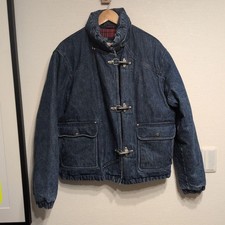 Vintage Polo Ralph Lauren Distressed Denim Fireman Down Puffer Jacket Size M