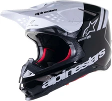 Alpinestars Supertech M8 Radium 2 Helmet (Small, Black/White Glossy)
