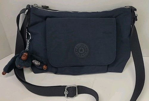 Kipling Women's Navy Blue Adjustable Strap Crossbody Bag Purse with Gorilla Matt