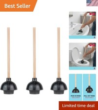 Rubber Toilet Plunger, Double Thrust Force Cup, Heavy Duty, Commercial Grade ...