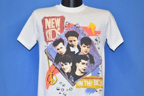 80s NEW KIDS ON THE BLOCK NKOTB BOY BAND PEACE PUFFY PAI 1980s vintage concert t-shirt, vintage, single stitch, B+ condition