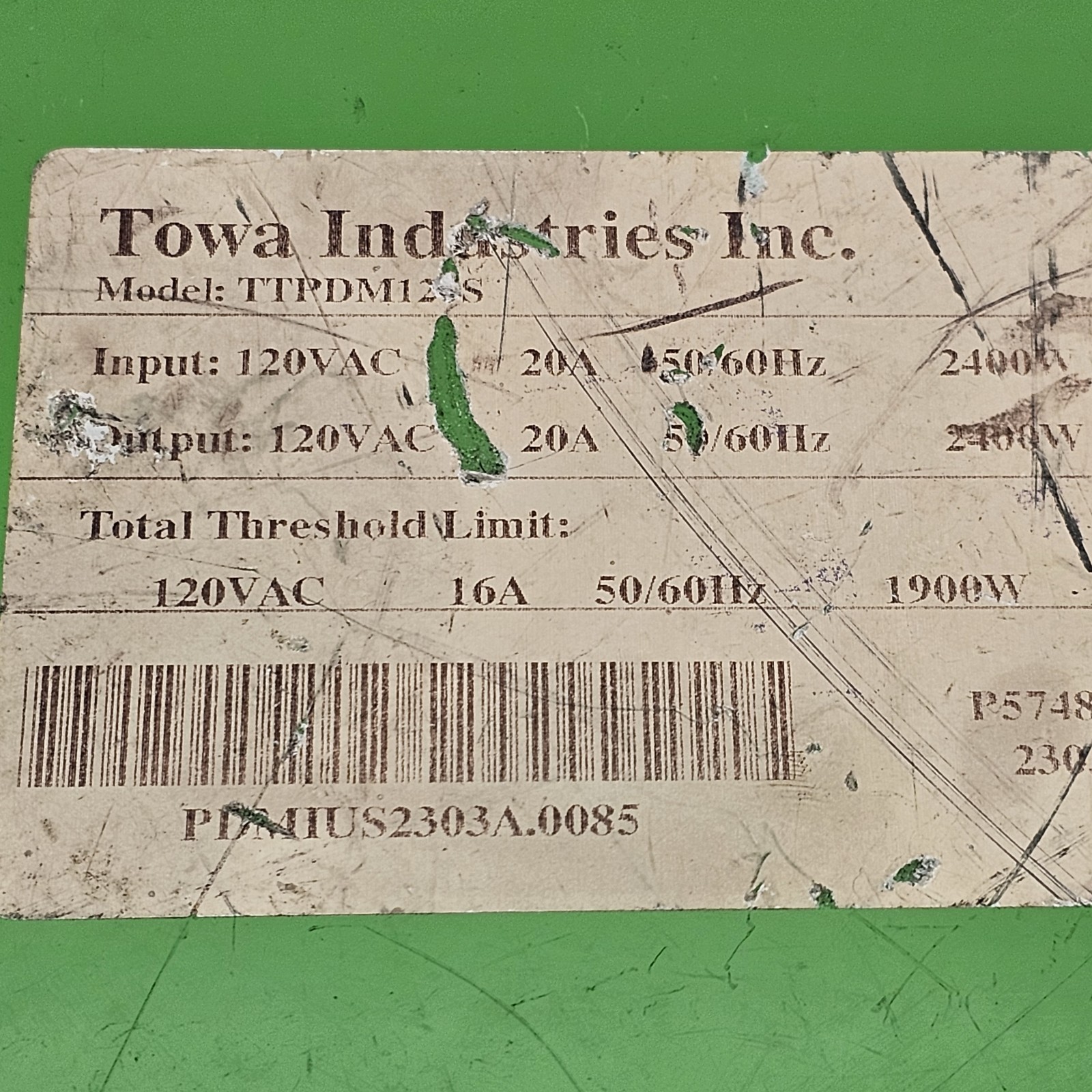 TOWA TTPDM-120S 4 Channel PDM Smart Charger Landcaping Tools UNTESTED AS IS