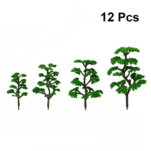12Pcs Model Trees Artificial Tree Fake Plants Decorative Lifelike Green Plant - Picture 5 of 12