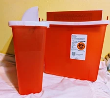 2 PACK Sharps Container 1 Gallon Each Lid Safety Needle Disposal Doctor Tattoo
