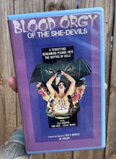 Blood Orgy Of The She Devils VHS Tape Ultra Rare HTF OOP Whale VHS Cult Occult