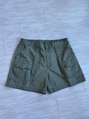 L.L. Bean Cotton Cargo Shorts Button Pockets Green Men's Outdoor 7''