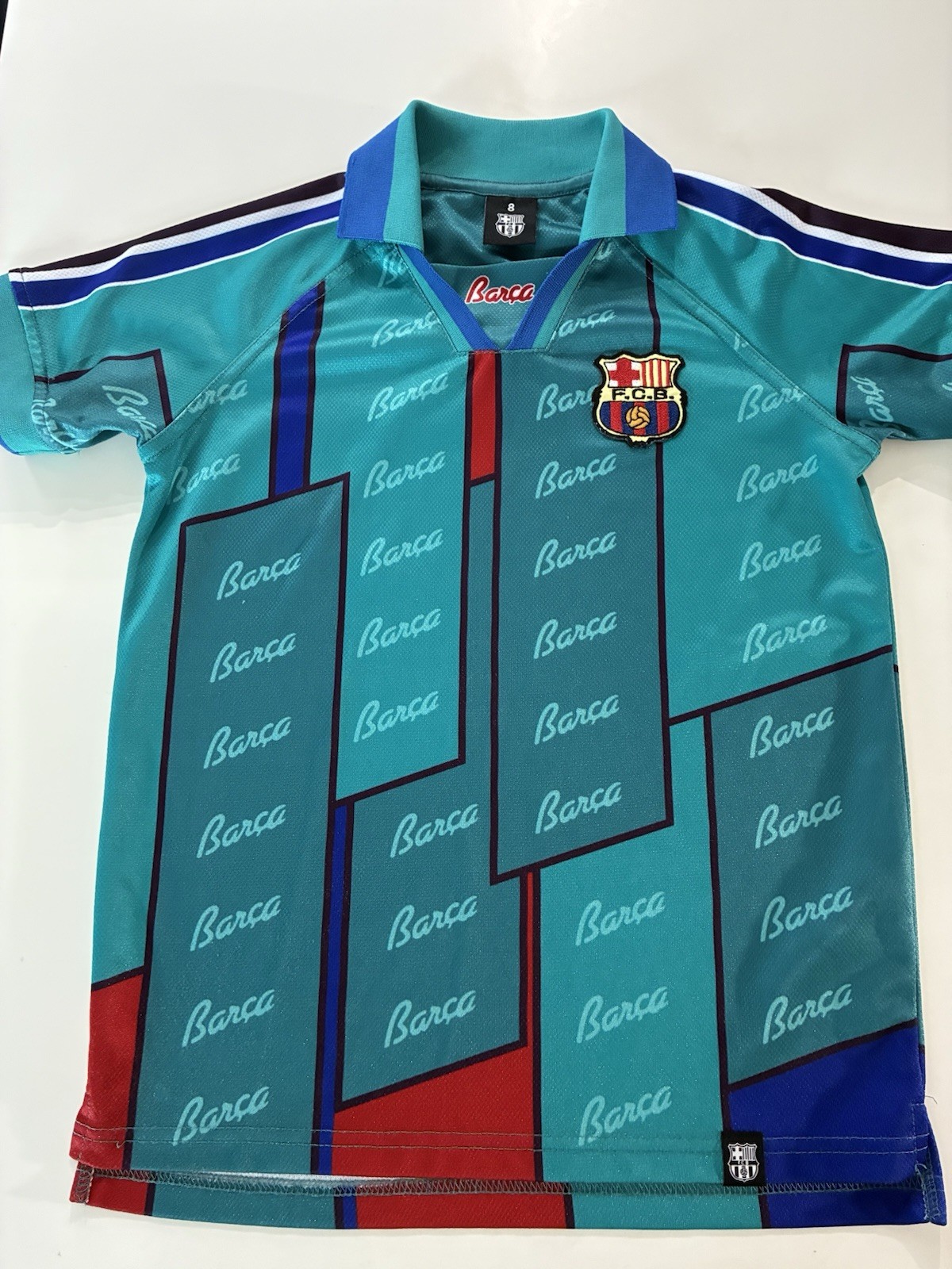Vintage Youth FC Barcelona 1995-97 Away Jersey Size Small (8) Blue Soccer Kit