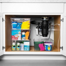 CLEARSPACE XL Plastic Storage Bins w/ Lids Kitchen Pantry Fridge Organizer
