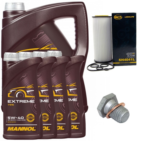 MotoröL Filter Set Mannol 5W-40 API 9 Liter + Schraube FüR BMW 5Er 7Er E60 E61-image