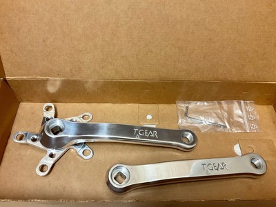 Manivelle Vélo Vintage T-GEAR USA Argent Brillant 175 Mm - Occasion Très Bon état, Aluminium