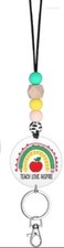'Teach Love Inspire' Silicone Beaded Lanyard Brand New Teacher
