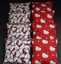 Hello Kitty RED & BLACK Cornhole Bean Bags ACA Regulation Set of 8 GameTossBags 