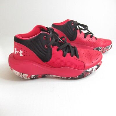 Under Armour Boys Red 3024794-600 Jet Basketball Sneakers Size 5Y