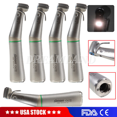 5* Dental Implant Handpiece 20:1 Reduction Fiber Optic LED Contra Angle Inner