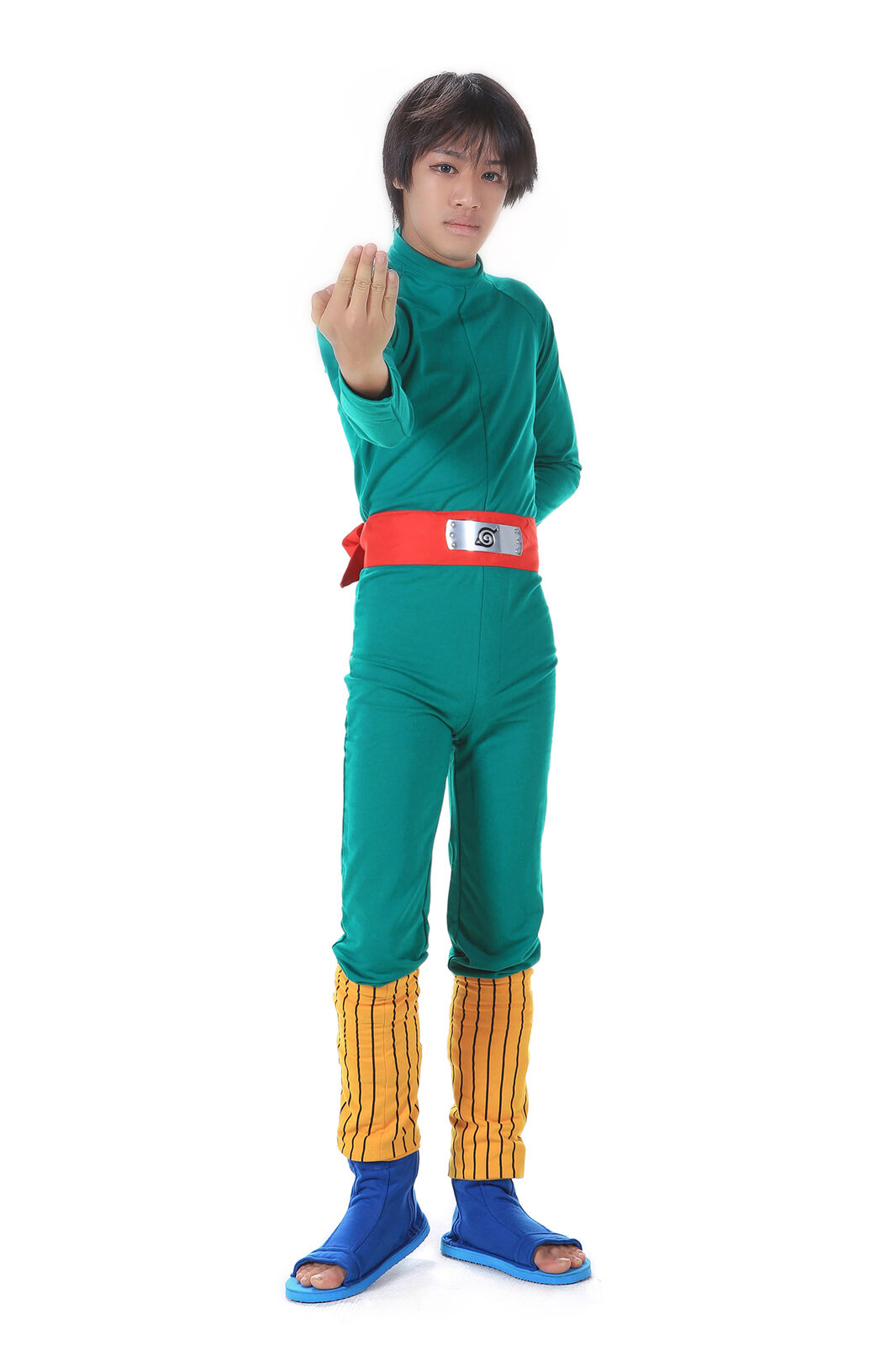 Halloween Party Cosplay Costume Rock Lee Ninja Outfit With Bandage Ver 1 US Size