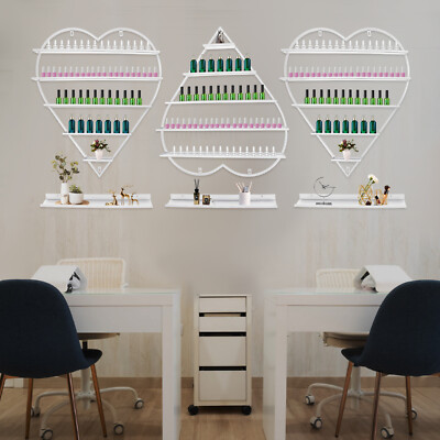White Wall Nail Polish Storage Racks Heart-shaped Display Rack Polish Organizer