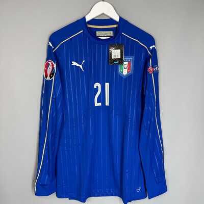 BNWT ITALY NATIOANL TEAM 2016 EURO HOME #21 PIRLO FOOTBALL SHIRT