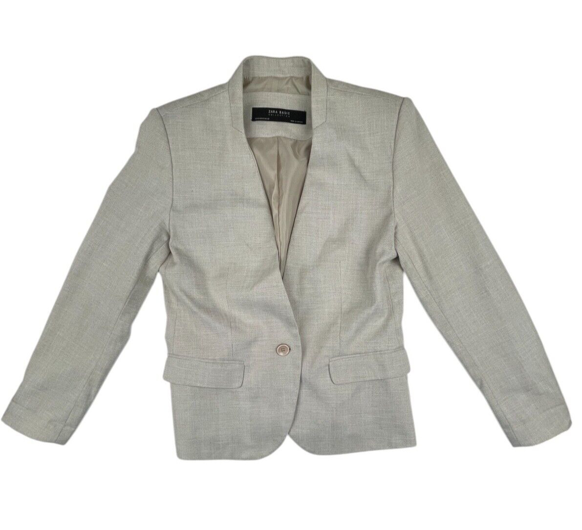 Zara Basic One Button Blazer Women's Size 10 Crea… - image 1
