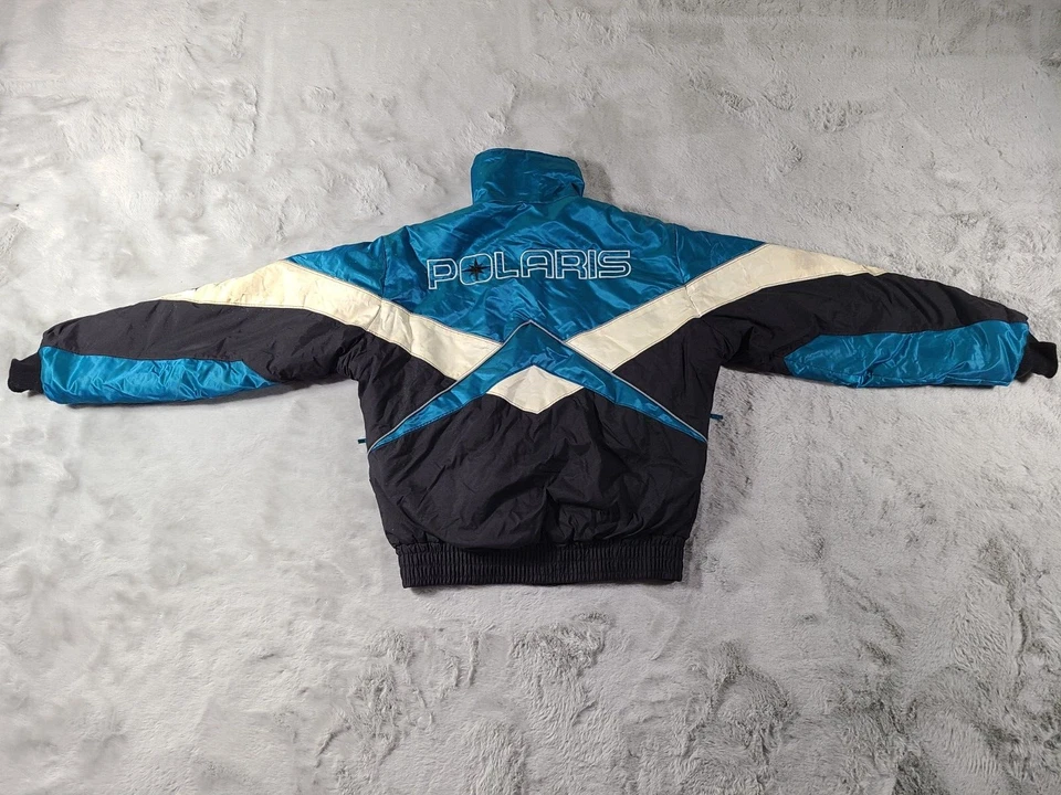 Vintage Polaris Snowmobile Jacket Mens Small Colorblock Winter Sports Ski Coat - Image 2 of 4