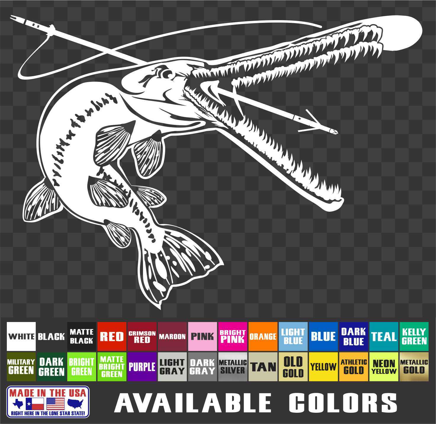 GAR Bowfishing Arrows Sticker LONGNOSE HUNTER Fishing Fish Bow Vinyl