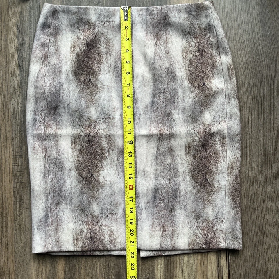 Catherine Malandrino искусственного меха коричневый кремовый карандаш юбка размер 6 - Изображение 2 из 4