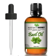 Basil Essential Oil (100% Pure & Natural) - Huge 4oz Glass Bottle-Mayan's Secret