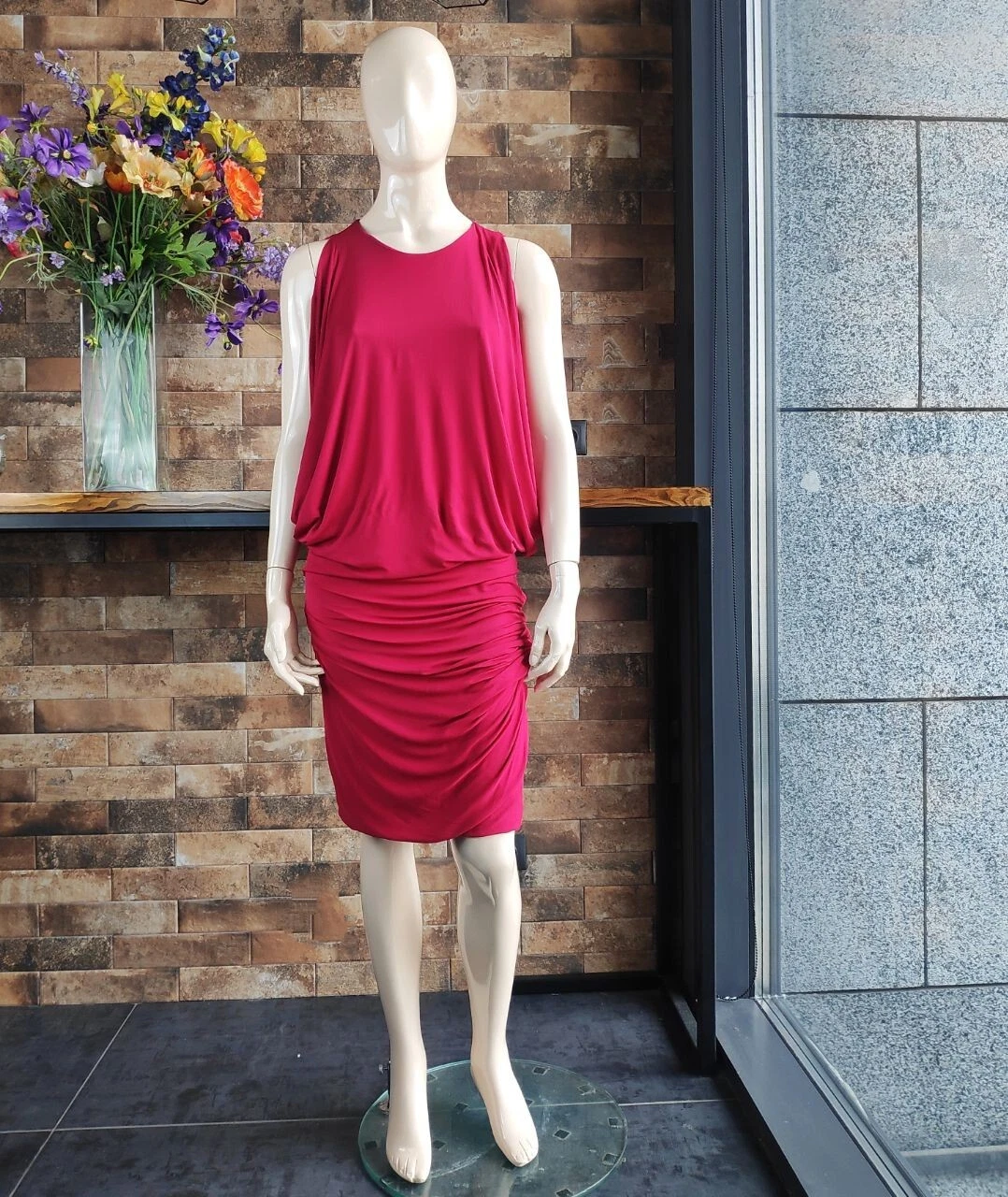 ALEXANDER MCQUEEN Autentico abito drappeggiato 2012 foderato stretch nuovo 40 IT